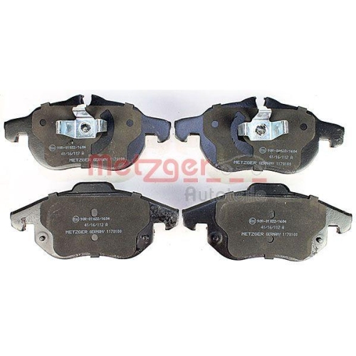 Bremsbelagsatz, Scheibenbremse METZGER 1170100 f&uuml;r FIAT OPEL SAAB VAUXHALL