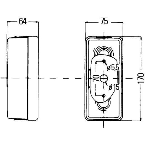 HELLA Heckleuchte 2SD 998 531-017 für LIEBHERR ZIEGLER, links