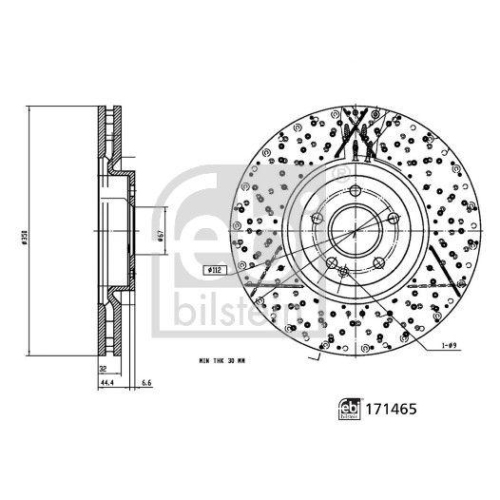 FEBI BILSTEIN 171465 2 St&uuml;ck Bremsscheiben f&uuml;r MERCEDES-BENZ, Vorderachse
