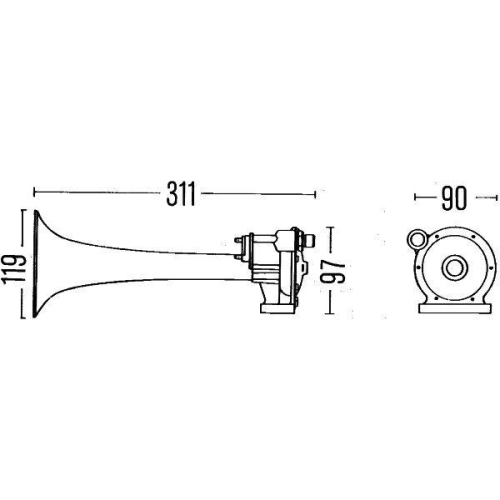 HELLA Fanfare 3PA 004 206-051 für TATRA