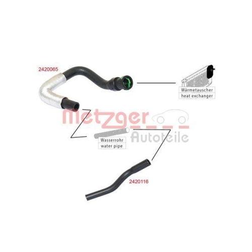 K&uuml;hlerschlauch METZGER 2420116 f&uuml;r FORD