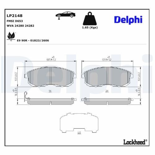 DELPHI LP2148 Bremsbelagsatz, Scheibenbremse f&uuml;r RENAULT SUZUKI, Vorderachse