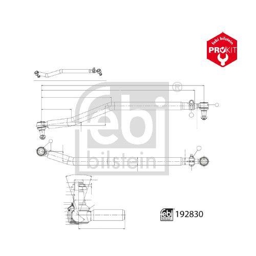 FEBI BILSTEIN Lenkstange 192830 ProKit f&uuml;r SCANIA, Vorderachse