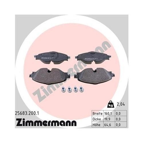 Zimmermann Bremsenset Bremsbel&auml;ge vorne + hinten AUDI SKODA VW VAG