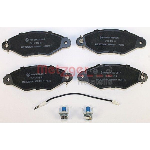 Bremsbelagsatz, Scheibenbremse METZGER 1170115 GREENPARTS f&uuml;r NISSAN RENAULT