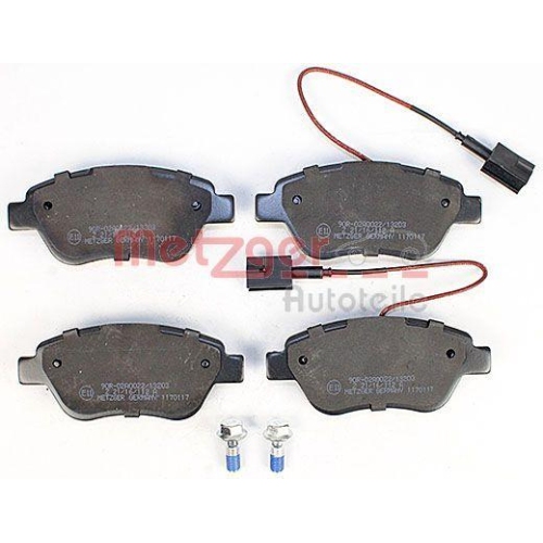 Bremsbelagsatz, Scheibenbremse METZGER 1170117 f&uuml;r FIAT, Vorderachse