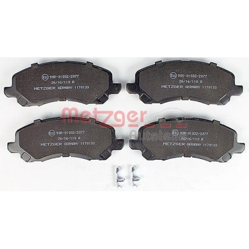 Bremsbelagsatz, Scheibenbremse METZGER 1170133 f&uuml;r CITRO&Euml;N DODGE MITSUBISHI JEEP