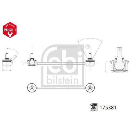 FEBI BILSTEIN Stange/Strebe, Stabilisator 175381 ProKit f&uuml;r VOLVO, Hinterachse