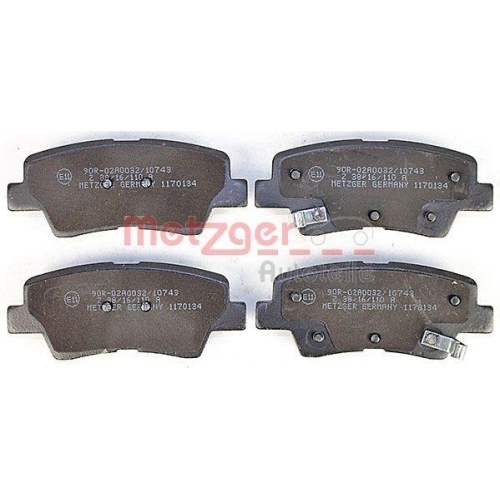 Bremsbelagsatz, Scheibenbremse METZGER 1170134 GREENPARTS f&uuml;r HYUNDAI KIA