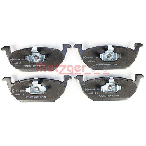 Bremsbelagsatz, Scheibenbremse METZGER 1170144 f&uuml;r VW VAG, Vorderachse