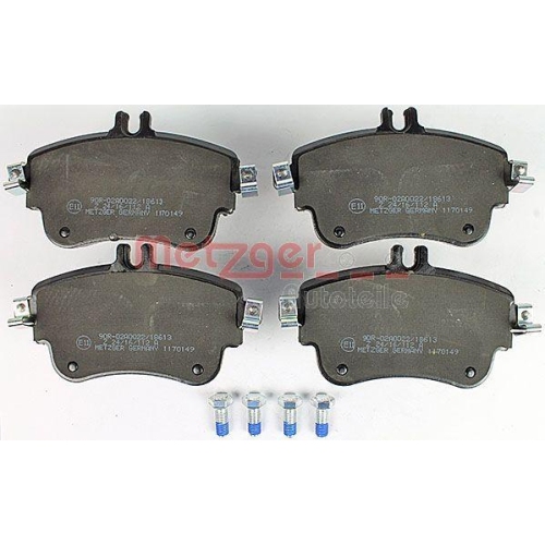 Bremsbelagsatz, Scheibenbremse METZGER 1170149 f&uuml;r MERCEDES-BENZ, Vorderachse