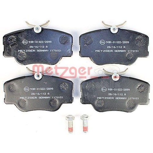 Bremsbelagsatz, Scheibenbremse METZGER 1170151 f&uuml;r MERCEDES-BENZ, Vorderachse