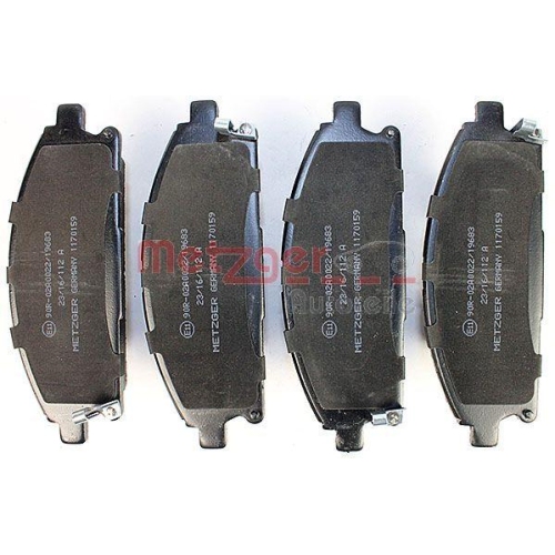 Bremsbelagsatz, Scheibenbremse METZGER 1170159 f&uuml;r NISSAN, Vorderachse
