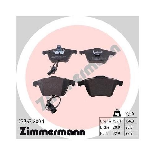 Bremsscheibe ZIMMERMANN 100.3319.20 COAT Z für AUDI AUDI (FAW), Vorderachse