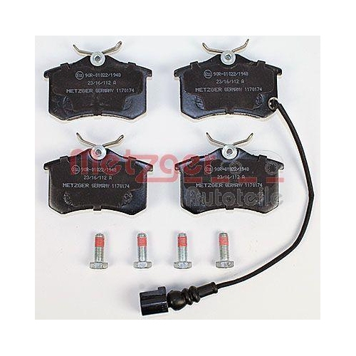 Bremsbelagsatz, Scheibenbremse METZGER 1170174 f&uuml;r VAG, Hinterachse