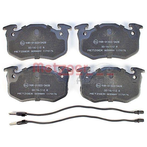 Bremsbelagsatz, Scheibenbremse METZGER 1170176 f&uuml;r RENAULT, Vorderachse