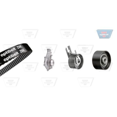 Wasserpumpe + Zahnriemensatz OPTIBELT KT 1390 W1 Optibelt-WAPU-KIT f&uuml;r CITRO&Euml;N