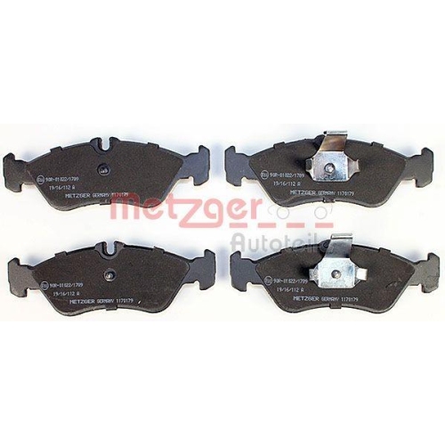 Bremsbelagsatz, Scheibenbremse METZGER 1170179 GREENPARTS f&uuml;r MERCEDES-BENZ VAG