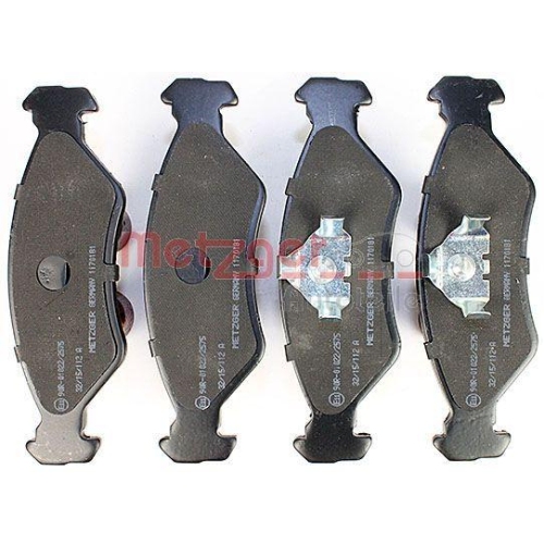 Bremsbelagsatz, Scheibenbremse METZGER 1170181 f&uuml;r FORD, Vorderachse