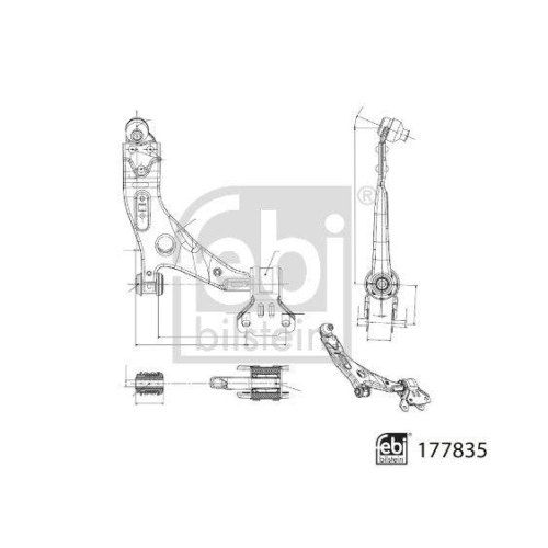 FEBI BILSTEIN Lenker, Radaufh&auml;ngung 177835 f&uuml;r FORD FORD USA FORD MOTOR COMPANY