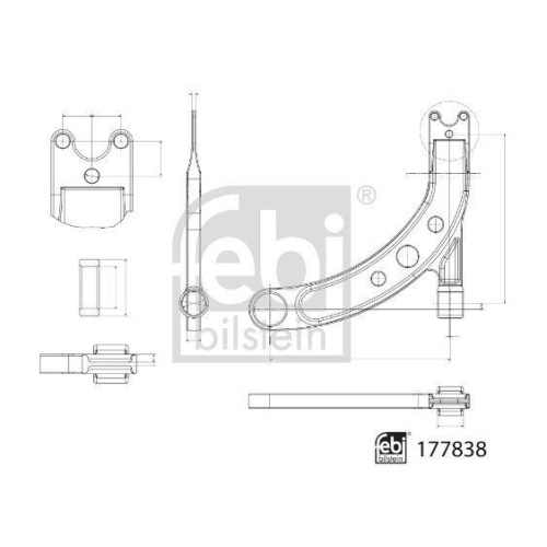FEBI BILSTEIN Lenker, Radaufh&auml;ngung 177838 f&uuml;r FIAT JEEP, Vorderachse links