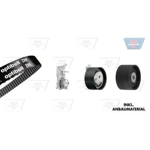 Wasserpumpe + Zahnriemensatz OPTIBELT KT 1410 W1 Optibelt-WAPU-KIT f&uuml;r