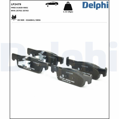 DELPHI LP2479 Bremsbelagsatz, Scheibenbremse f&uuml;r RENAULT DACIA SMART