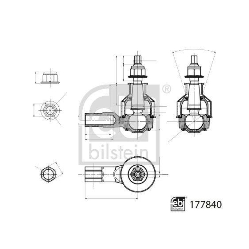 FEBI BILSTEIN Spurstangenkopf 177840 f&uuml;r OPEL VAUXHALL CHEVROLET GENERAL MOTORS