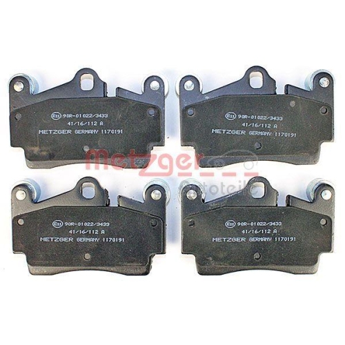 Bremsbelagsatz, Scheibenbremse METZGER 1170191 f&uuml;r PORSCHE VW, Hinterachse