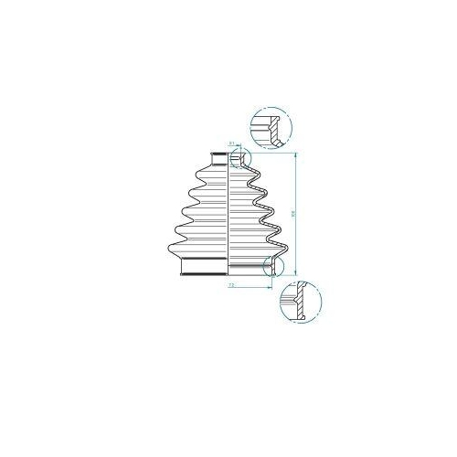 Faltenbalg, Antriebswelle SPIDAN 190964 f&uuml;r OPEL, Hinterachse links, radseitig