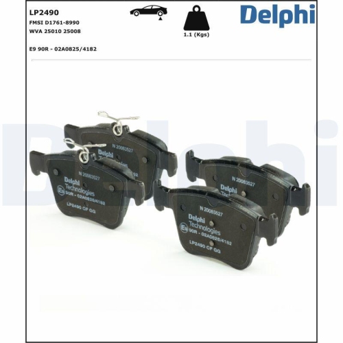DELPHI LP2490 Bremsbelagsatz, Scheibenbremse f&uuml;r AUDI SEAT SKODA VW ROEWE (SAIC)
