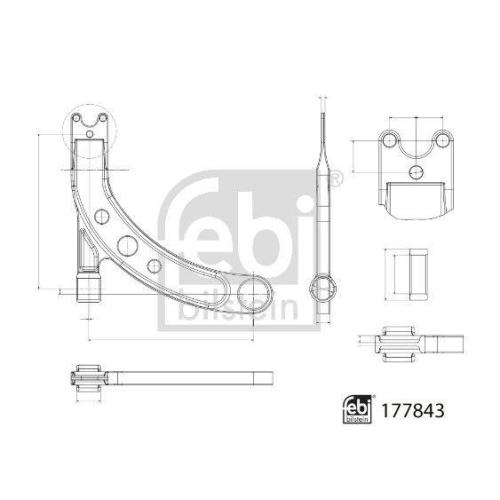 Lenker, Radaufhängung FEBI BILSTEIN 177843 für DODGE HYUNDAI, Vorderachse rechts