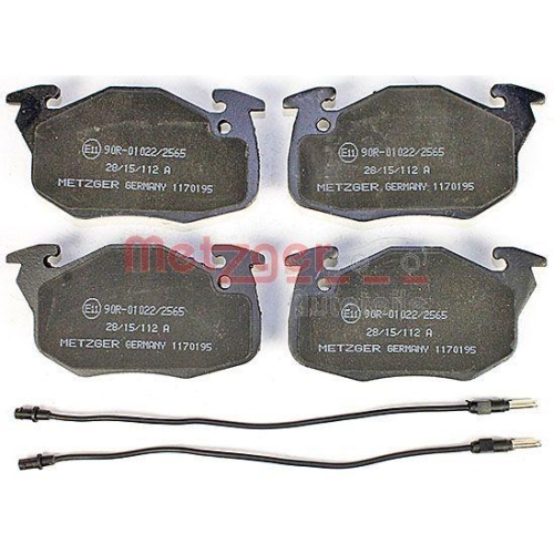 Bremsbelagsatz, Scheibenbremse METZGER 1170195 GREENPARTS f&uuml;r PEUGEOT RENAULT