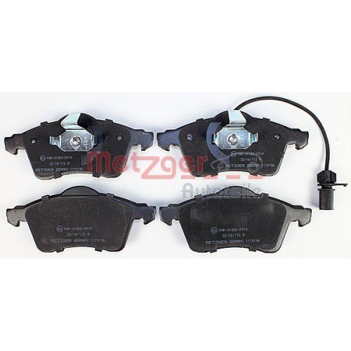Bremsbelagsatz, Scheibenbremse METZGER 1170196 f&uuml;r VAG, Vorderachse