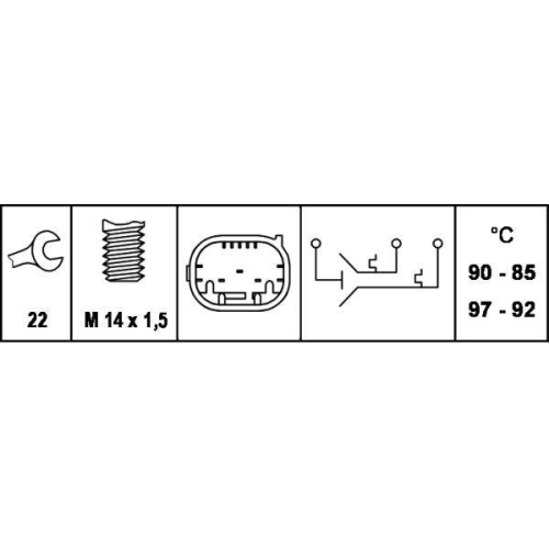 HELLA Temperaturschalter, K&uuml;hlerl&uuml;fter 6ZT 007 800-121 f&uuml;r BMW