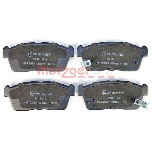 Bremsbelagsatz, Scheibenbremse METZGER 1170197 f&uuml;r DAIHATSU SUZUKI, Vorderachse