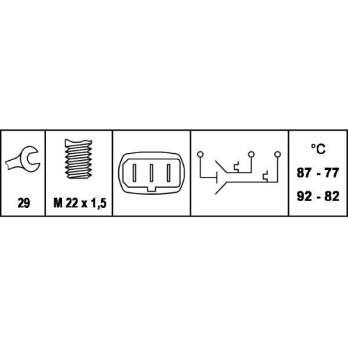 HELLA Temperaturschalter, K&uuml;hlerl&uuml;fter 6ZT 007 802-011 f&uuml;r AUDI VW
