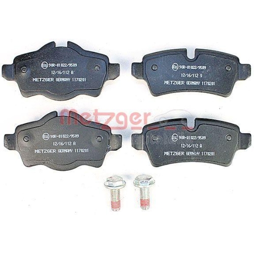 Bremsbelagsatz, Scheibenbremse METZGER 1170201 f&uuml;r MINI, Hinterachse