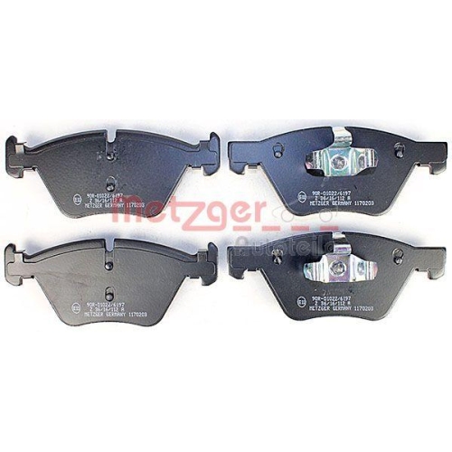Bremsbelagsatz, Scheibenbremse METZGER 1170203 f&uuml;r BMW, Vorderachse