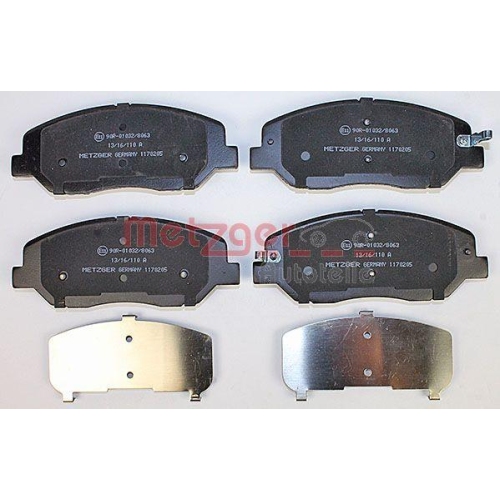 Bremsbelagsatz, Scheibenbremse METZGER 1170205 f&uuml;r SSANGYONG HYUNDAI