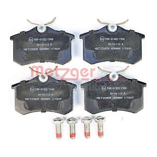 Bremsbelagsatz, Scheibenbremse METZGER 1170207 f&uuml;r CITRO&Euml;N PEUGEOT RENAULT