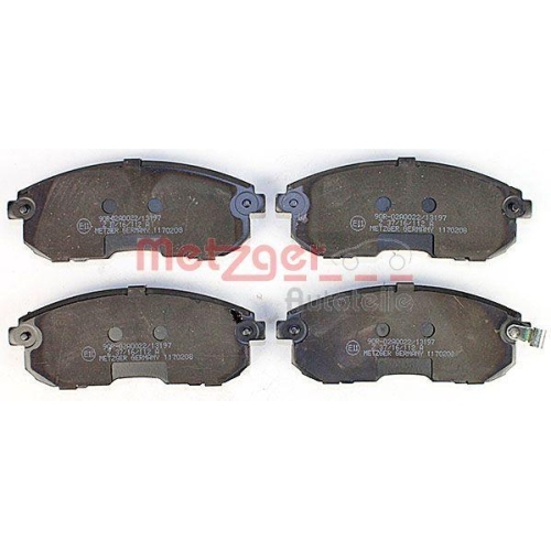 Bremsbelagsatz, Scheibenbremse METZGER 1170208 f&uuml;r NISSAN, Vorderachse