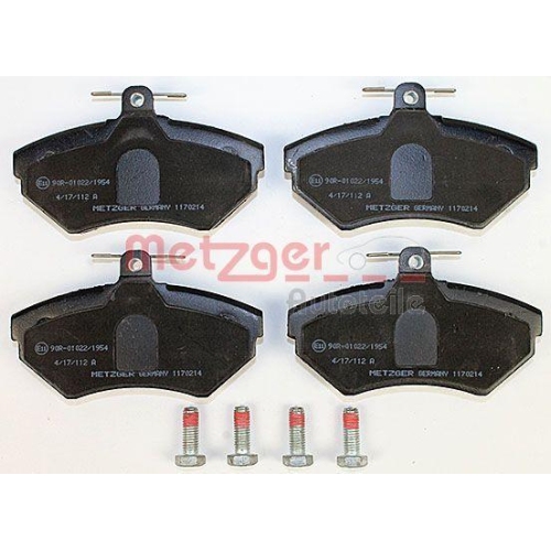 Bremsbelagsatz, Scheibenbremse METZGER 1170214 GREENPARTS f&uuml;r VAG, Vorderachse