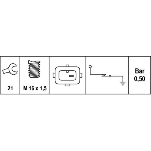 HELLA &Ouml;ldruckschalter 6ZL 003 259-591 f&uuml;r CITRO&Euml;N FIAT LANCIA NISSAN PEUGEOT