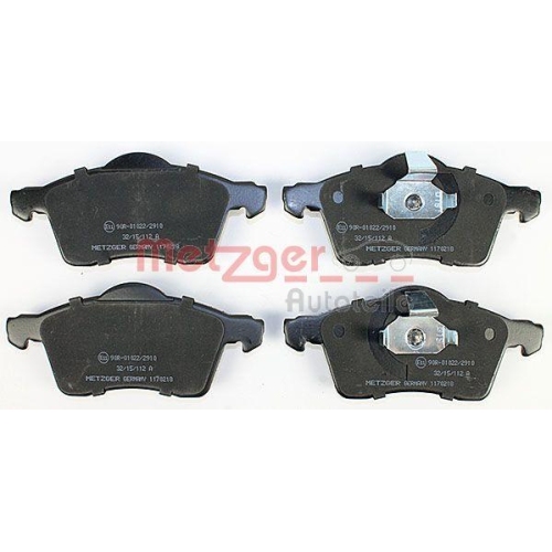 Bremsbelagsatz, Scheibenbremse METZGER 1170218 f&uuml;r VAG, Vorderachse
