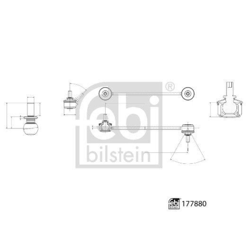 Stange/Strebe, Stabilisator FEBI BILSTEIN 177880 für MAN VW, Vorderachse links