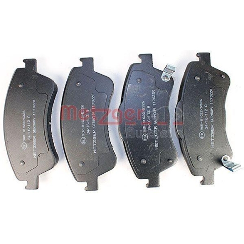 Bremsbelagsatz, Scheibenbremse METZGER 1170220 f&uuml;r TOYOTA, Vorderachse