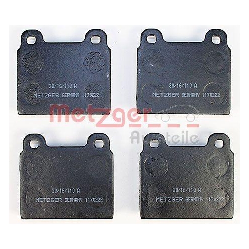Bremsbelagsatz, Scheibenbremse METZGER 1170222 f&uuml;r ALFA ROMEO FIAT FORD OPEL VAG