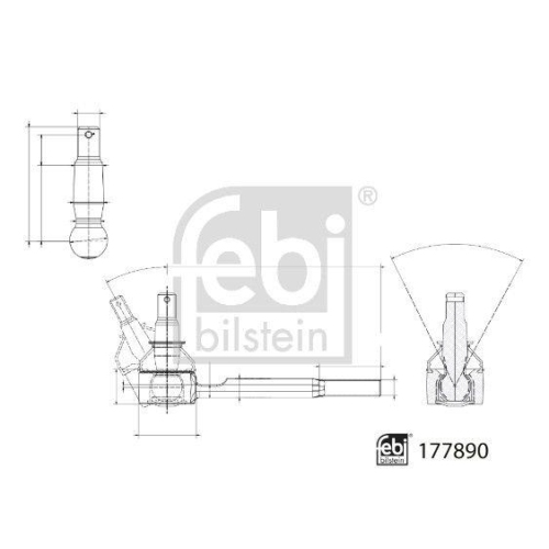 FEBI BILSTEIN Spurstangenkopf 177890 f&uuml;r DAIMLER JAGUAR, Vorderachse links