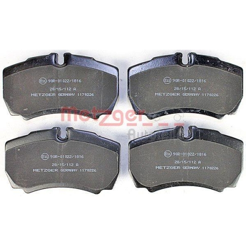 Bremsbelagsatz, Scheibenbremse METZGER 1170226 GREENPARTS f&uuml;r IVECO, Hinterachse